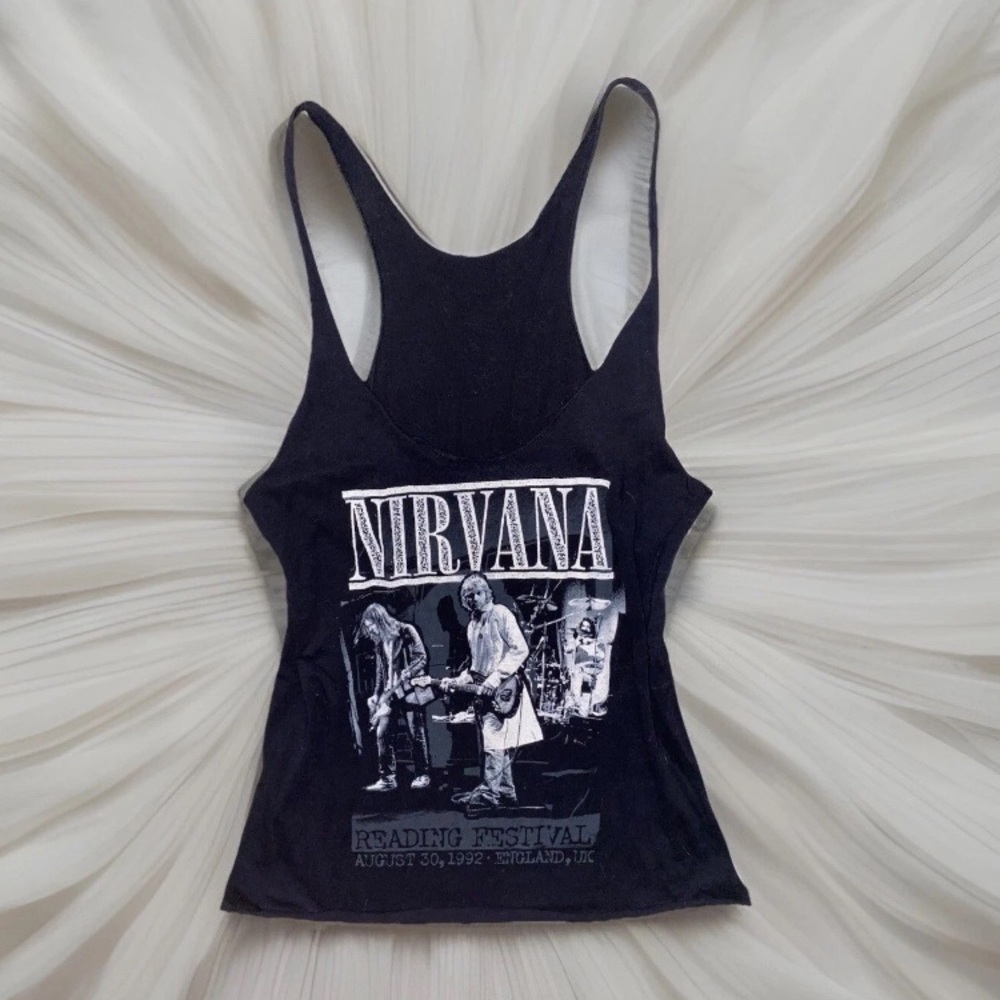 Women's RARE NIRVANA Reading Festival ‘92 Racerback Graphic Band Tank Top | M/L
